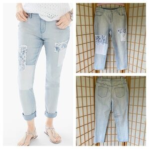 Chico’s So Slimming Patchwork Girlfriend Ankle Jean SZ Chico’s 2 (L/12)